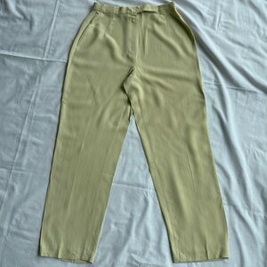 Vintage Giorgio Armani Light Yellow Pinstripe High Waisted Dress Pants Size M